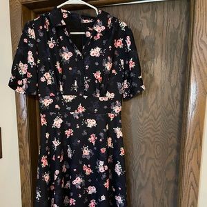 Blue floral dress with collar